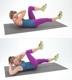 the woman is doing an exercise on her stomach