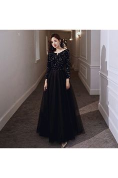 Shop Celebrities Chic Black Sequins Long Formal Dress With Long Sleeves online. SheProm offers formal, party, casual & more style dresses to fit your special occasions. Black Sequin Dress For Banquet, Floor-length Evening Dress For Winter, Floor-length Winter Evening Dress, Winter Evening Floor-length Dress, Black Floor-length Evening Dress For Winter, Winter Party Maxi Length Evening Dress, Winter Prom Maxi Dress, Winter Party Floor-length Evening Dress, Formal Floor-length Winter Dress