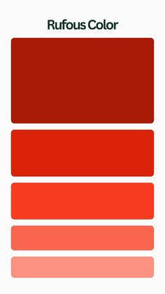 the colors in this color scheme are red, pink, and orange with text that reads rufous color