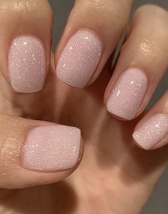 Milky Nails, Pink Glitter Nails, Subtle Nails, Her Nails, Cute Gel Nails, Sparkle Nails, Sparkly Nails