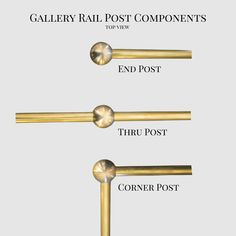 three different types of post components with the names and numbers on each pole, including one for