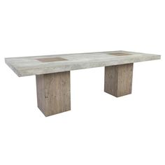 a concrete table with two square sections on each end and one rectangular section at the top