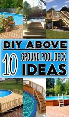 there are many different types of pool decks in this article, including above ground and above ground swimming pools