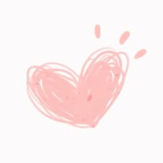 a drawing of a pink heart on a white background