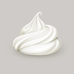 a white whipped cream on a gray background