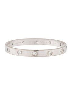 From the LOVE Collection18K White GoldDesigner Size 16Includes Designer Box & Screwdriver Cartier Bangle Smooth, Diamond Love Bracelet, Love Bracelet, Love Bracelets, Screwdriver, Cartier, Bangles, Bracelet, 10 Things