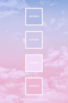 the sky is filled with pink clouds and white squares that spell out horbes