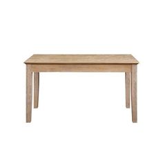 a wooden table with two legs and a small square top on an isolated white background