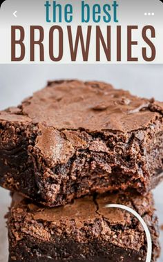 three brownies stacked on top of each other with the title in the middle above it