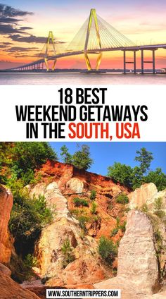 18 Best Weekend Getaways in the South, USA Weekend Getaways In The South, Weekend Getaway Ideas, Usa Places, South Usa, Best Weekend Trips, Southern Usa, Best Weekend Getaways, Us Road Trip, Vacation Usa