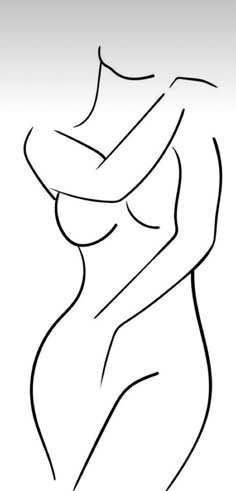 a line drawing of a woman's torso