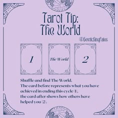 tarot tip the world card game