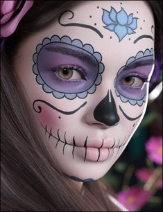 Rosita for Genesis 8 and 8.1 Female Catrina Makeup Kids, Make Up Fantasi, Blast Over Tattoo, Dia De Los Muertos Party Ideas, Halloween Makeup Sugar Skull, Creepy Halloween Makeup, Cute Halloween Makeup, Halloween Makeup Diy