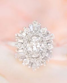 a close up view of a diamond ring