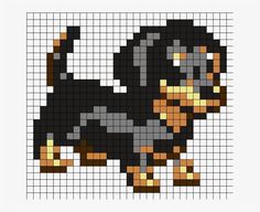 a black and brown dachshund cross stitch pattern