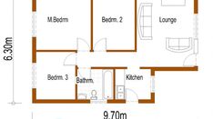 the floor plan for a two bedroom apartment with an attached kitchen and living room area