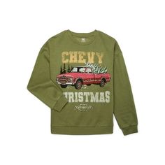 Vroom, vroom, its officially a Chevy Christmas! This Graphic Print Sweatshirt is a fun way for him to celebrate the holiday season. This soft, cozy cotton-blend features a vintage-inspired graphic print inspired by holiday nostalgia and Chevrolets archives. If youre looking for a memorable gift they can wear during the family festivities, this sweatshirt is a great pick. Size: 14/16.  Color: Green.  Gender: male.  Age Group: kids. Black Hooded Sweatshirt, Graphic Print Sweatshirt, Boys Plaid, Kids Clothes Boys, Cute Sweatshirts, Boys Christmas, Boys Hoodies