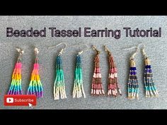 the beaded tassel earrings are lined up and ready to be sewn on