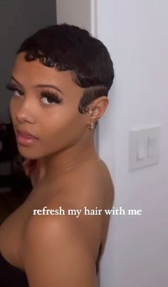 Short Slicked Back Hair, Short Dyed Hair, Black Women Short Hairstyles, Short Hair Black, Short Hair Pixie Cuts, Short Sassy Hair, Short Hair Color