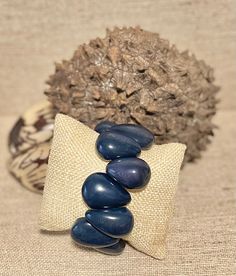 Handmade in Ecuador Material: Tagua Nut Stretchable Bracelet Due to this item being handmade and the nature of the Tagua Nut the size and the color may vary from piece to piece Nut Bracelet, Tagua Nuts, Jade Jewelry, The Nature, Ecuador, Handmade Items, Navy Blue, Bracelet, Navy