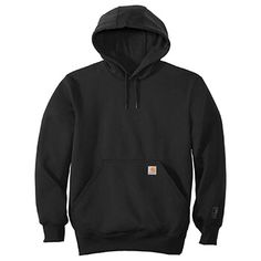 Carhartt Men's Rain Defender Paxton Heavyweight Hooded Sweatshirt Carhartt Hoodie Men, Carhartt Sweatshirt, Long Sleeves Polo, Carhartt Hoodie, Embroidered Initials, Couple T-shirt, Long Sleeve Polo Shirt, Work Jackets, Pullover Shirt