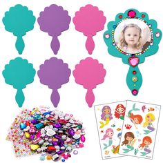 the little mermaid party decorations are ready to be cut out and put on your child's face