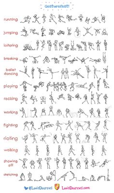 an exercise chart with the words running, jumping, stretching and other things to do