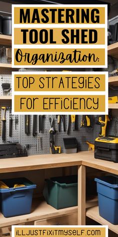 A well-organized storage shed with labeled shelves Machine Shed Organization, Closet Tool Organization, 8x10 Shed Organization, Man Cave Organization Ideas, Organizing Tools In House, Small Tool Shed Organization, Yard Tool Storage Ideas Diy Projects, Tool Shed Organization Ideas, Shed Tool Storage Ideas