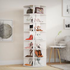 PRICES MAY VARY. 360° ROTATING SHOE RACK: With 360° rotating design, you can display your shoes in 360°, easy to pick up and put down your shoes. 7 TIER SPINNING SHOE RACK: The shoe rack features a 7-tier freestanding design. Holds up to 35 pairs of shoes or bags. Lets you organize and store your shoes easily. MULTIFUNCTIONAL USE: This rotating cabinet is not just limited to storing shoes. It's perfect for storing bags, jewelry or books! EASY TO ASSEMBLE: The product package comes with instructi Spinning Shoe, Rotating Cabinet, Wood Shoe Organizer, Storing Bags, Shoe Carousel, Spinning Shoe Rack, Shoe Organizer For Closet, Rotating Shoe Rack, Spin Shoes