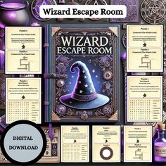 the wizard escape room is shown with several items and instructions to make it look like they are