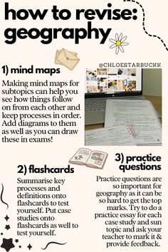 a poster with instructions on how to revise geography