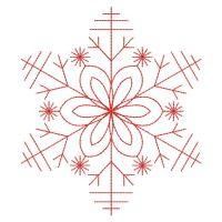 a snowflake is shown in red and white