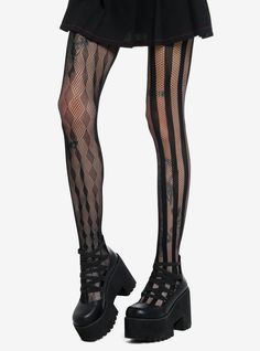 Leg Avenue Black Harlequin Fishnet Tights | Hot Topic Black Fishnet Tights, Cold Drip, Leg Avenue, Fishnet Tights, Hot Topic, Split, Tights, Black, Design