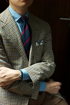 Checkered Coat Outfit, Checkered Coat, Checkered Blazer, Preppy Men, Outwear Fashion, What To Wear Today, Mens Fashion Inspiration, Jacket Shirt, Shirt Tie