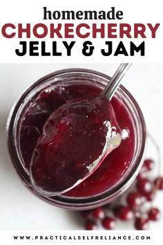 homemade chokeberry jelly and jam recipe in a jar