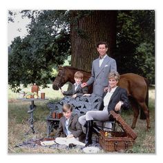 the family is posing for a photo with their horse