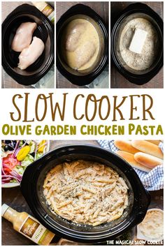 slow cooker olive garden chicken pasta is an easy and delicious recipe that's ready in under 30 minutes