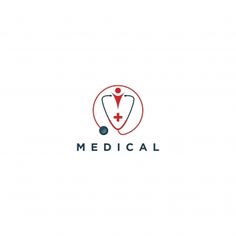 the medical logo is shown in red and blue