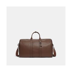 in stock Classic Cognac Business Duffle Bag, Classic Coach Bags With Smooth Grain, Timeless Leather Coach Bag, Classic Brown Duffle Bag For Business, Classic Brown Travel Bag, Timeless Coach Shoulder Bag For Travel, Classic Satchel Weekender Bag, Classic Rectangular Duffle Bag With Leather Trim, Classic Formal Duffle Bag With Top Handle