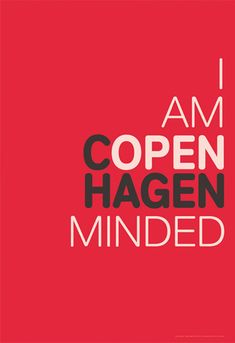 the words i am open hagen minded in black and white on a red background