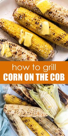 grilled corn on the cob with butter and parmesan cheese in it