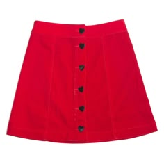 Lazy Oaf Women Heart Button Velvet Skirt (red) Daki Clothes, Red Mini Skirt With Button Closure, Red Buttoned Skirt, Fitted Red Skirt With Button Closure, Red Fitted Skirt With Buttons, Fitted Red Skirt With Buttons, Red Buttoned Skirt For Spring, Spring Red Buttoned Skirt, Spring Red Skirt With Buttons