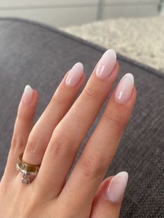 Nails Gel French Manicure Oval Nails, Simple Classic Wedding Nails, Classic Simple Nails, Oval Milky White Nails, Simple Summer Nails Oval, Classic Acrylic Nails Classy, Milky French Manicure Almond Nails, Milky White Oval Nails, Classic Elegant Nails