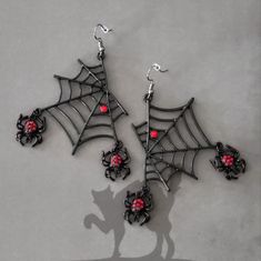 New Metal Earrings Earring 2x2.5" Tags: Halloween Horror Emo Scene Goth Punk Rockabilly Fashion Jewelry Accessory Spider Black Widow Web Alternative Halloween Jewelry For Concert, Alternative Style Jewelry For Halloween Concert, Black Jewelry For Halloween Concert, Edgy Pierced Halloween Earrings, Edgy Pierced Earrings For Halloween, Black Spooky Jewelry For Party, Edgy Halloween Pierced Earrings, Spooky Black Jewelry For Party, Black Spooky Party Jewelry