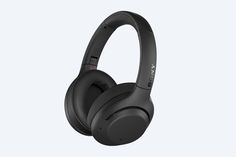 the sony headphones are black and have bluetooths on it's ears