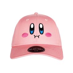 Show off your love of everybody's favorite rotund pink hero with this women's Kirby baseball cap. Show off your love of everybody's favorite rotund pink hero with this women's Kirby baseball cap. 23-in. inner circumference 2-in. curved brim Embroidered Kirby face on front Tuck strap with slideFABRIC & CARE Cotton Wipe clean ImportedSETUP INFORMATION Baseball cap Size: One Size. Gender: female. Age Group: adult. Cute Pink Snapback Baseball Cap, Pink Casual Snapback Hat For Baseball Season, Casual Pink Snapback Hat For Baseball Season, Pink Baseball Cap For Baseball Season, Pink Curved Bill Hat For Baseball Season, Pink Snapback Fitted Hat, Pink Trucker Hat For Baseball Season, Pink Snapback Fitted Hat Casual Style, Casual Pink Snapback Fitted Hat