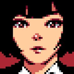 a pixel art image of a woman's face