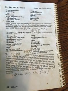 an old recipe book on a wooden table