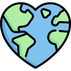 a heart shaped earth with an arrow in the middle