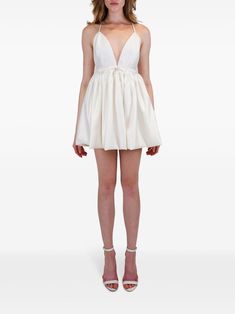 Cream Mini Dress, Mini Dress White, Wardrobe Edit, Yoko London, Exclusive Fashion, Flared Skirt, White Satin, Lady Dior, Cross Straps